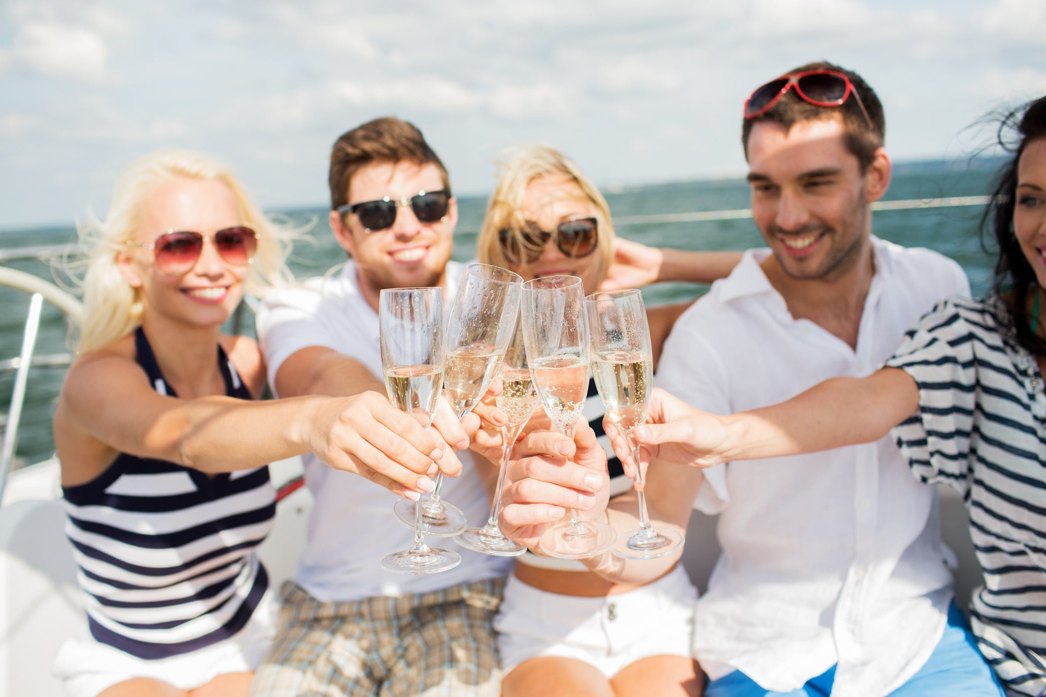 Group of Friends Celebrating on a Yacht